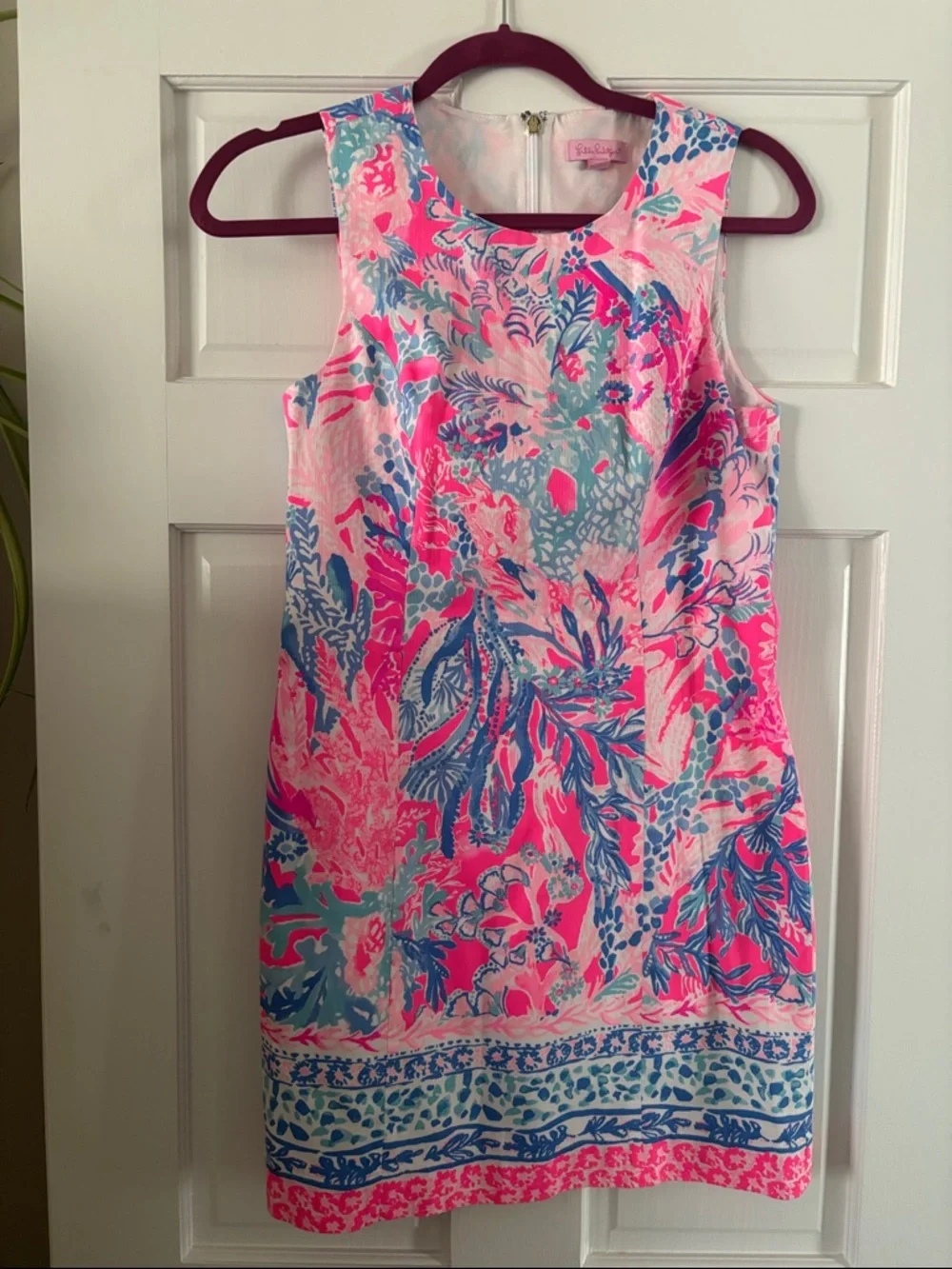 Lilly Pulitzer Pink and Blue Floral Shift Dress - Picture 4 of 12
